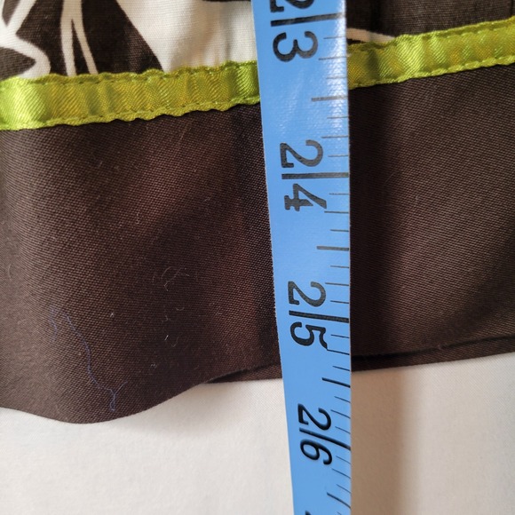 Robbie Bee Y2K Floral Print Skirt A-Line Brown Green Trim Cotton Sz 14 Friends - Picture 4 of 10